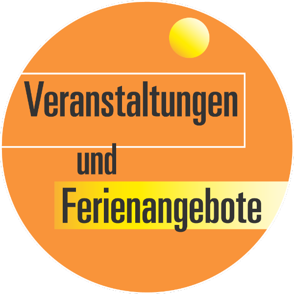 Grafik mit dem Text Veranstaltungen und Ferienangebote