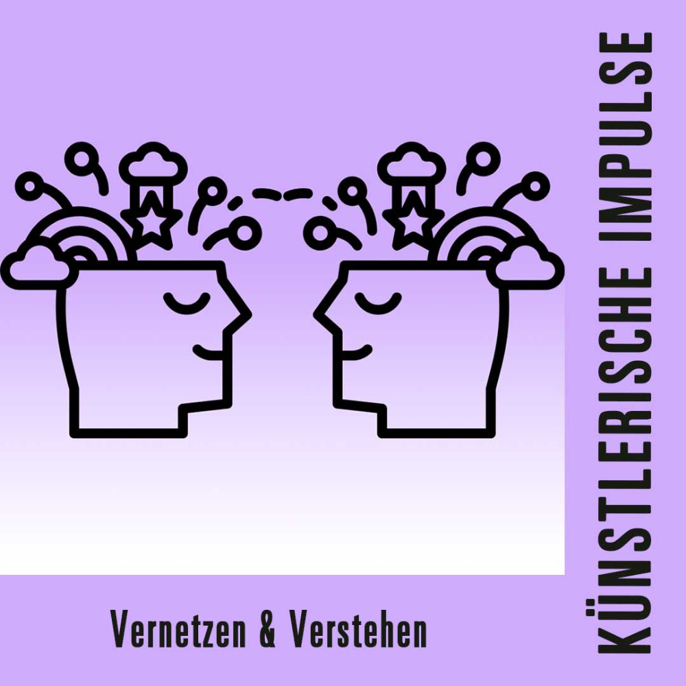 Grafik mit zwei Köpfen, die zueinander geneigt sind